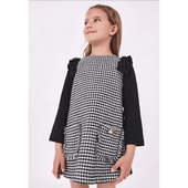 Mayoral Girls Navy Houndstooth Dress